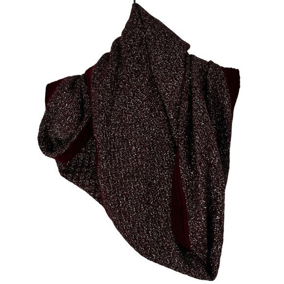 Loft Burgundy & Silver Metallic Wool Blend Infinity Scarf - Picture 3 of 10